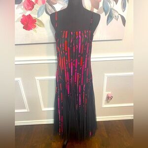 JS Collections Black and Pink Spaghetti Strap Dress